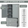 Whisen Wide Gray Bathroom Storage Cabinet, Freestanding Storage Cabinet with Two Drawers and Adjustable Shelf - 4 of 4