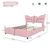 Queen Size Upholstered Platform Bed with Butterfly Shaped Headboard and Footboard for Bedroom or Guest Room - 3 of 4