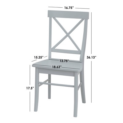 Mint Green Cross Back Upholstered Wood Side Chair Set