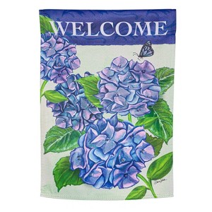 Welcome Garden Hydrangeas Suede Garden Flag - 1 of 1