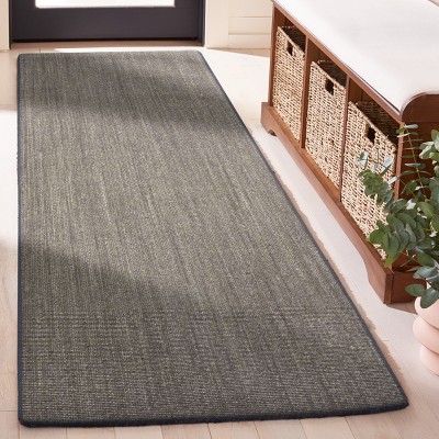 Charcoal Gray Hand-Knotted Wool Runner Rug 2'4" x 4'