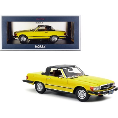 1979 Mercedes-Benz 450 SL Cabriolet (US Version) Yellow with Black Stripes 1/18 Diecast Model Car bycNorev