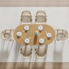 SpassWay 30"H Rattan Oval Wood Dining Table Kitchen Table Conference Table with Double Pedestal - 4 of 4