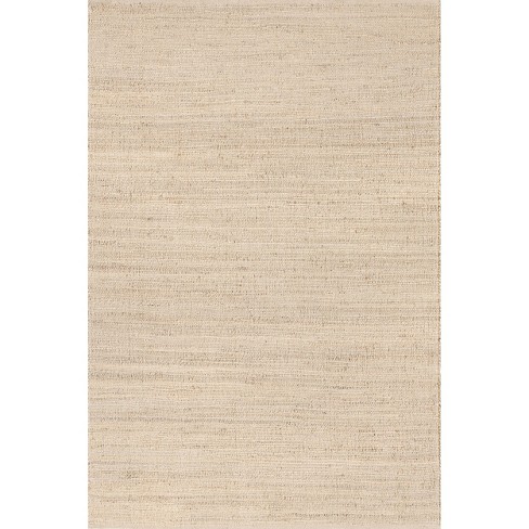 NuLoom 6'x9' Rectangle Hand Made Woven Solid Cotton Area deals Rug Beige