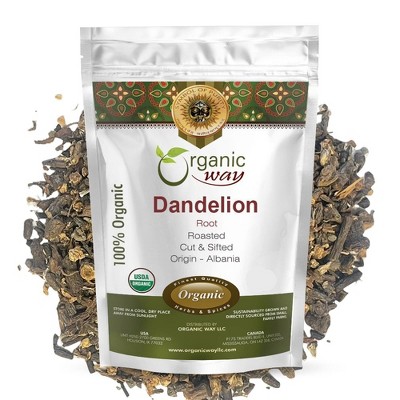 Organic Way Dandelion Root Roasted Cut & Sifted 4 Oz