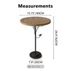 FONTOI Round Side Table for Small Spaces, Side Table, Coffee Table with Metal Leg for Living Room, Acacia Wood, 15.75"*24.4"*15.75" - 3 of 4