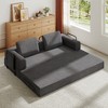 Ridstar Corduroy Folding Convertible Sofa Bed with Cylindrical Pillow & Fixed-Shape Frame for Living Room & Bedroom-Dark Gray - 2 of 4