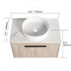 NicBex Floating Bathroom Vanity with 4 Styles Ceramic Basin,Bathroom Sink Vanity with Soft Close Doors,Bathroom Sink Cabinet for Bathroom,Oak - 3 of 4
