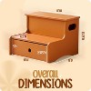 Kings Brand Furniture Wooden Toddler Step Stool for Kids with Storage for Bedroom, Bathroom, Kitchen - 2 of 4