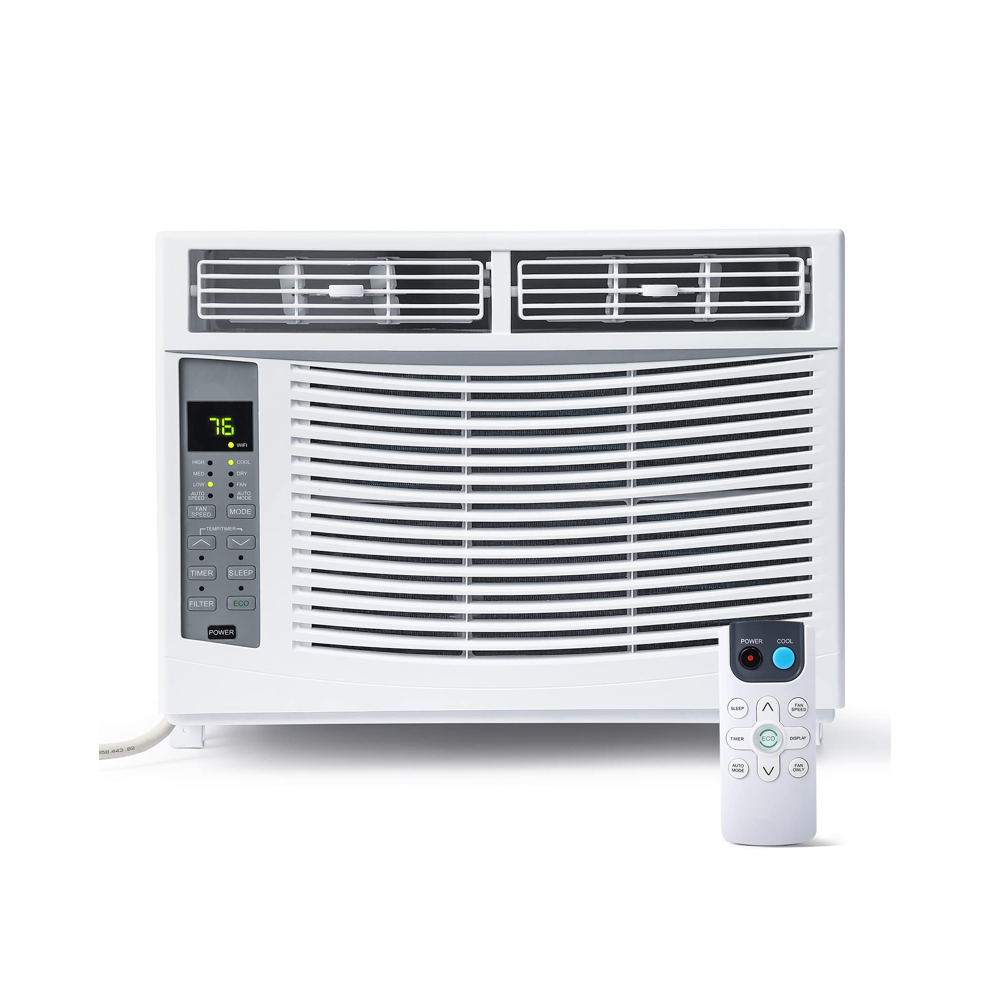 Window Air Conditioner 6,000 Btus, Turbo Fast Cooling Up to 250 Sq.Ft. Flexible Window Opening(T Design), Window AC Unit with Remote & APP Control
