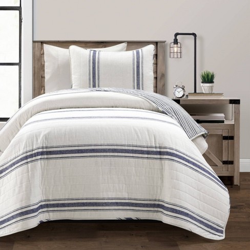 Bohemian Stripe Cotton Reversible Duvet Cover Set, Lush Decor