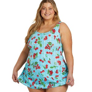 Sporti Plus Size Summer Picnic Swim Dress - 1 of 4