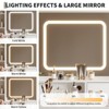 GustoWave Makeup Vanity Desk with Mirror and Lights, 4 Drawers, 2 Shelves, Built-in Charging Station, Vanity Table with Stool, 3 Lighting Modes - 4 of 4