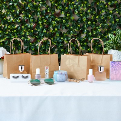 Brown Mini Kraft Paper Gift Bags with Handles, 50 Pack