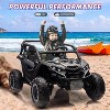 Black 24V 2 Seater Kids Ride On Electric Car With Remote Control  Led Lights Music Usb And All Terrain Performance Black - 4 of 4
