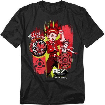 Men's Beyblade X Robin Scythe Incendio Adult T-Shirt Black SM : Target