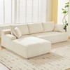 106" Modular Sectional Sofa, Cloud Sectional Couch with L-Shape Chaise/Deep Seat/Armrest/Plush Corduroy Fabric, No Assembly Required, Space-Saving - 3 of 4