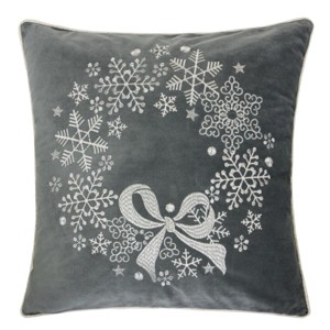 ChicFurnit Bed Pillows Snowflake Pillow Velvet Christmas Pillow with Hidden Zipper Cotton Pillows for Living Room Decoration, Gray, 20"*1"*20" - 1 of 4
