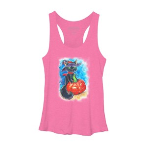 Women's Design By Humans halloween. the witch cat By POLINART Racerback Tank Top - 1 of 3