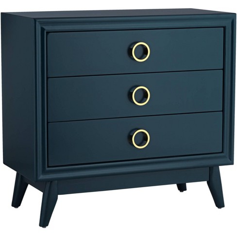 Crestview Collection Oslo 32"W Blue 3-Drawer Accent Chest - image 1 of 4