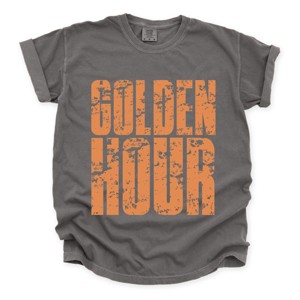 Golden Hour Block Distressed - Women's Garment Dyed Graphic T-Shirt - 1 of 4