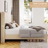 King Size Corduroy Upholstered Bed Frame, Platform Bed with 51" Tall Vertical Stripe Wingback Headboard, No Box Spring Needed/Wooden Slats/Noise Free - 4 of 4