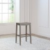 Fiddler Backless 30" NonSwivel Barstool Aged Gray: Coastal Charm, Wood Legs - Hillsdale Furniture - 2 of 4