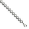 Chisel Stainless Steel Polished Round Cubic Zirconia Link 7" Bracelet with 1" Extension - 2 of 4