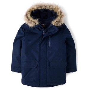 The Children's Place Boys Long Sleeve Midweight Microfleece Lined Utility Parka Jacket - 1 of 4