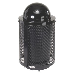 Outdoor Diamond Steel Trash Can with Base, 36 gal, Black - 1 of 1