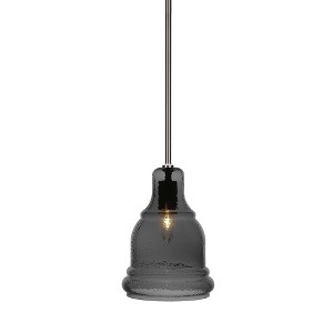 Toltec Lighting Palisade 1 - Light Pendant in  Brushed Nickel with 7.25" Smoke Shade - 1 of 1