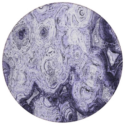 Purple And Lavender Abstract Washable Indoor Outdoor Area Rug