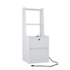 Lyngins 2 Drawers Nightstand with Night Light and Bookshelf,End Table with Charging Station for Bedroom,Living Room - 2 of 4