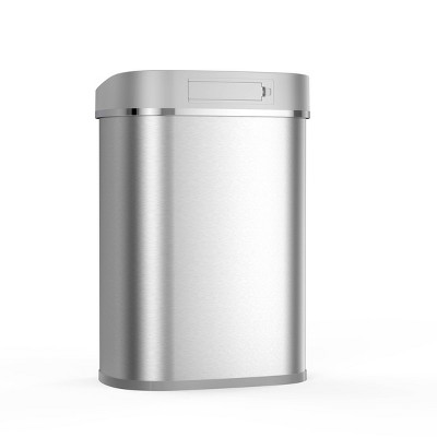 21-Gallon Silver Stainless Steel Touchless Motion Sensor Trash Can