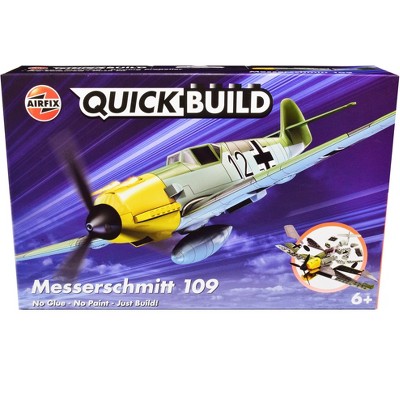 Skill 1 Model Kit Messerschmitt BF109 Snap Together Painted Plastic Model Airplane Kit by Airfix Quickbuild
