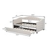 NicBex Twin Size Daybed Upholstered Day Bed with Trundle Bed Twin with Waved Arms and Tufted Button for Apartment - 2 of 4