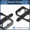 Unique Bargains Cycling Bike Pedal 9/16" Spindle Aluminum Alloy for Road Mountain BMX MTB Bike Black - 4 of 4