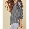 Women's Floral Embroidered & Striped Top - ANDREE BY UNIT - image 2 of 4