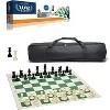 Complete Tournament Chess Set – Plastic Chess Pieces with Roll-up Chess Board and Travel Canvas Bag - 2 of 4