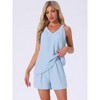 INSPIRE CHIC Women's V Neck Pajamas Summer Sleeveless Tank Top with Shorts Lounge Sets - 3 of 4