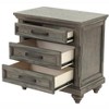 ORRD 3-Drawer Nightstand with Classic Carved Detailing and Turned Feet, Soft Gray Finish - 3 of 3