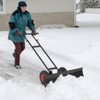 Costway 36" Snow Shovel Pusher with 10" Inflatable Wheels Adjustable Handle & Head Black - 2 of 4