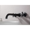 PAGED Bathroom Faucets Double Handle Bathroom Sink Faucet Wall Mount Vanity Faucet with Brass Ceramic Disc Cartridge System - 3 of 4