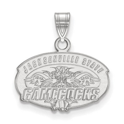 Black Bow Jewelry 14k White Gold Jacksonville State Gamecocks NCAA Small Pendant