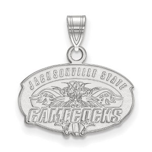 Black Bow Jewelry 14k White Gold Jacksonville State Gamecocks NCAA Small Pendant - 1 of 3
