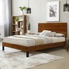 Full/Queen/King Size Wood Platform Bed Frame with Three-Piece Headboard Design, Mid-Century Modern, Brown-ModernLuxe - 2 of 4