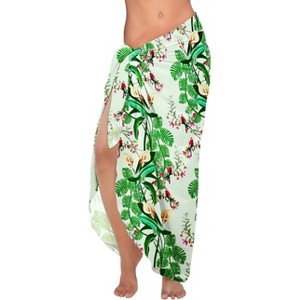 HAPPY BAY Women's Swimwear Pareo Sarong Wraps One Size Forest Leaves - 1 of 4