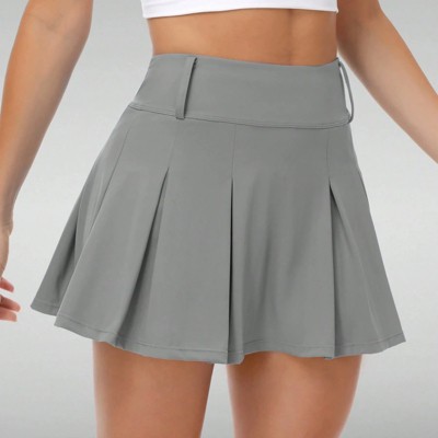 Clotth Women’s Mid Waisted Pleated Tennis Skirt with Pockets - 2-in-1 Athletic Skort,Soft Stretch Fabric for Golf,Running,Yoga & Casual Wear