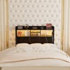 Aheaplus Upholstered Headboard with Storage Shelf, Charging Station and LED Light - 2 of 4