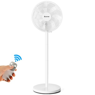 Tangkula 16" Oscillating Pedestal Fan Height Adjustable w/ Remote Control and 3 Wind Speeds, Household Quiet Fan for Home, Office